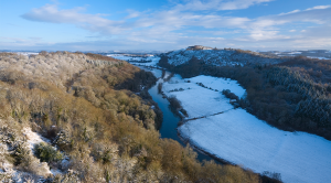 Wye Valley in Winter at Symonds Yat in Herefordshire, England, UK